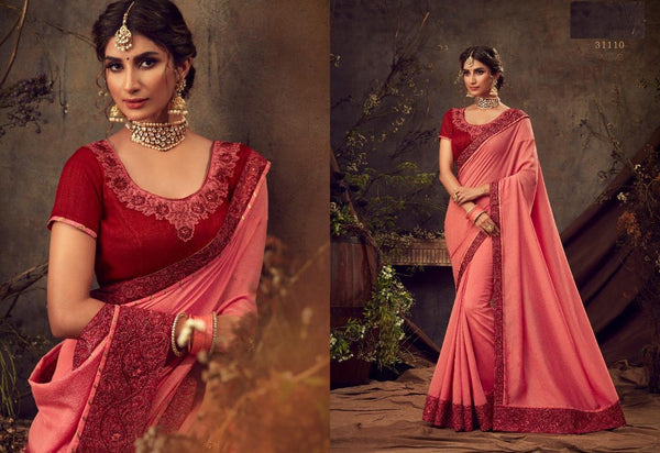 Two Tonned Silk Saree Designer Style
