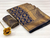 Indigo Blue Banarasi Silk Saree