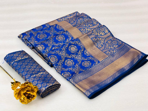 Royal Blue Banarasi Silk Saree