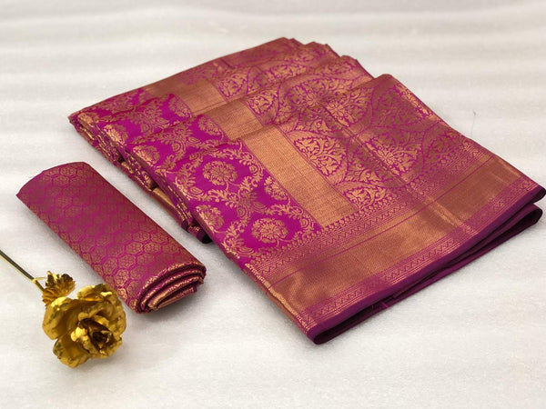 Pink Banarasi Silk Saree