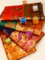 Blue Lichi Silk Saree
