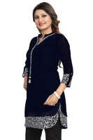 Beautilicious Black Fine Georgette Party Wear Layered Short Tunic