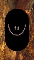 Red AD Zirconia Diamond Necklace Set