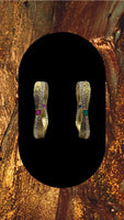 Oxidized Gold plated bangles adorned with ruby, emerald and white stones