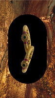 Gold plated bangles adorned with ruby and emerald stones with screw lock