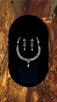 Reversible traditional ethnic feroza kundan set with earrings