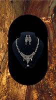Short gold plated high quality Zarconia diamond set with earrings