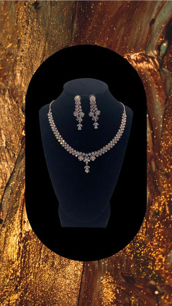 Rose gold plated adorned with high quality diamond set with earrings