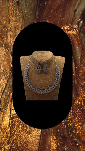 Rose gold and black plated adorned with high quality diamond set with earrings