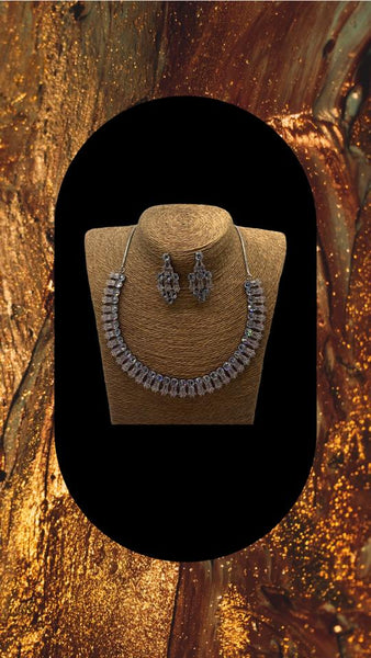 Rose gold and black plated adorned with high quality diamond set with earrings