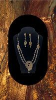 Gold and silver plated peacock design necklace set