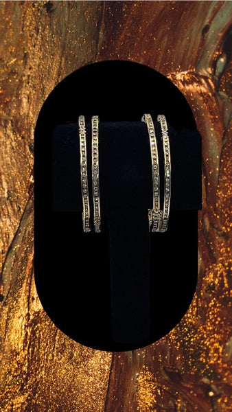 Gold plated bangle set with high quality zirconia diamonds