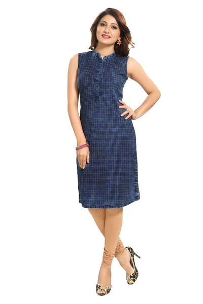 Tunic Neck Denim Kurti