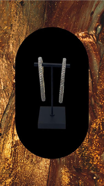 Gold plated white zirconia diamond bangle set of two pcs