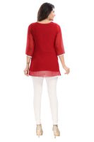 MD - 206 - Red Designer Short Tunic Top for Women