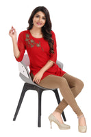 RAVISHING RED GEORGETTE TUNIC WITH BEAD WORK