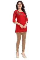 RAVISHING RED GEORGETTE TUNIC WITH BEAD WORK