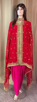 Heavy Bright Red Georgette Dupatta