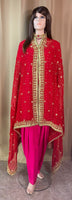 Heavy Bright Red Georgette Dupatta