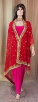 Heavy Bright Red Georgette Dupatta