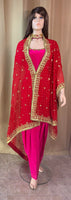 Heavy Bright Red Georgette Dupatta