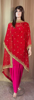 Heavy Bright Red Georgette Dupatta