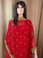 Heavy Bright Red Georgette Dupatta
