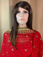 Heavy Bright Red Georgette Dupatta