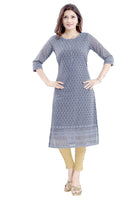 Alluring Georgette Grey Color Chikan Embroidery Kurta For Women