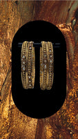Oxidized Gold plated bangles adorned with topaz stones and diamonds