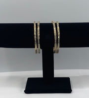 Gold plated bangle set with high quality zirconia diamonds