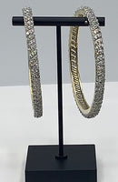 Gold plated white zirconia diamond bangle set of two pcs