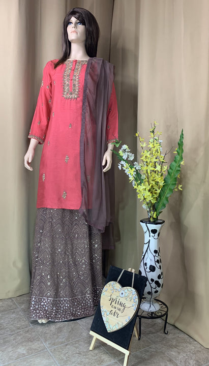 3 Pc Designer Chikankari Lehenga Set