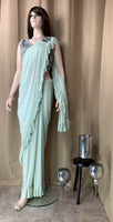 Designer Sea Green ready to wear Saree