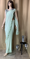 Designer Sea Green ready to wear Saree