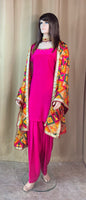 Multi Colour Heavy Phulkari Duppatta with Golden Lace