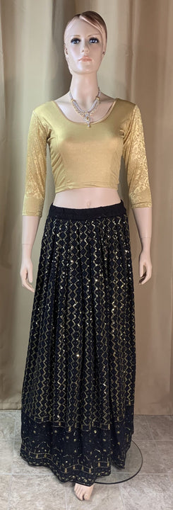 Designer Skirt Black and Gold
