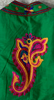 Phulkari Jacket - Parrot green color with Multi Color Embroidery Work