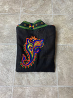 Phulkari Jacket - Black with Multi Color Embroidery Work
