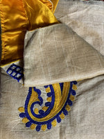 Phulkari Jacket - Cream with yellow multi colour embroidery work