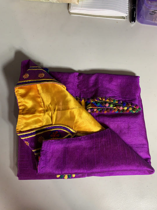 Phulkari Jacket - Bright purple with Multi Color Embroidery Work