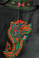 Phulkari Jacket - Black with Multi Color Embroidery Work
