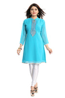 The Beaded Tunic Create The New Style Statement In Turquoise Color