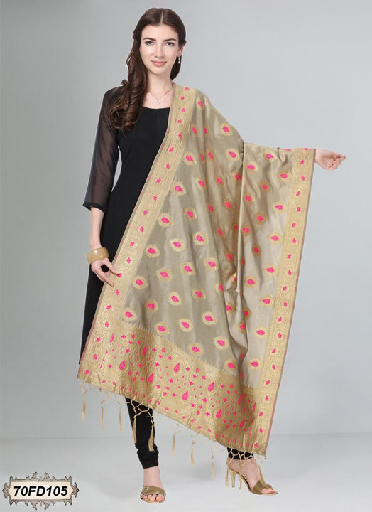 Women's Jacquard Banarasi Woven Heavy Poly Silk Dupatta (70FD105,Free Size)