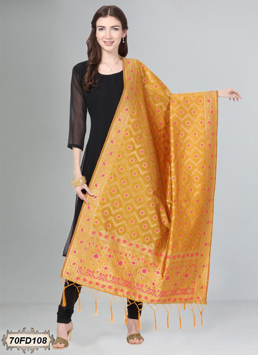 Women's Jacquard Banarasi Woven Heavy Poly Silk Dupatta (70FD108,Free Size)