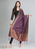 Women's Jacquard Banarasi Woven Heavy Poly Silk Dupatta ( 70FD110,Free Size)