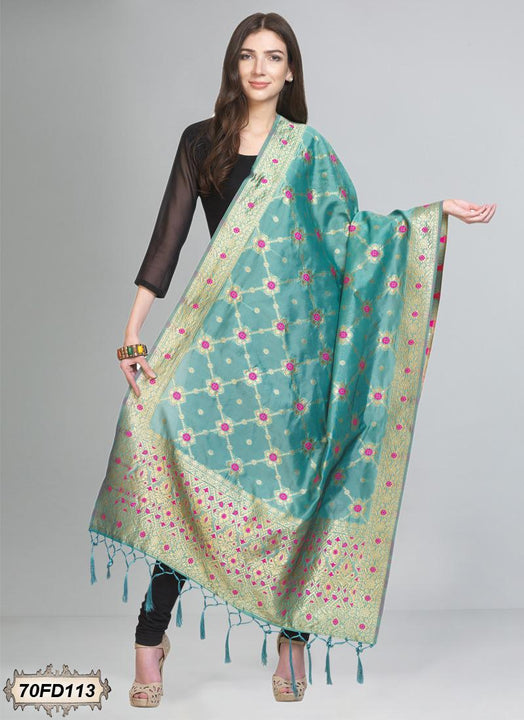 Women's Jacquard Banarasi Woven Heavy Poly Silk Dupatta ( 70FD113,Free Size)