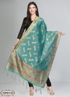 Women's Jacquard Banarasi Woven Heavy Poly Silk Dupatta ( 70FD119,Free Size)