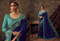 Two Tonned Silk Saree Designer Style