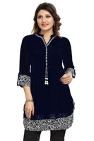 Beautilicious Black Fine Georgette Party Wear Layered Short Tunic